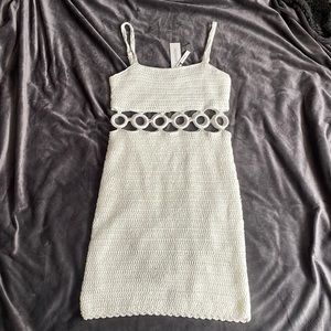 Mini white crochet dress